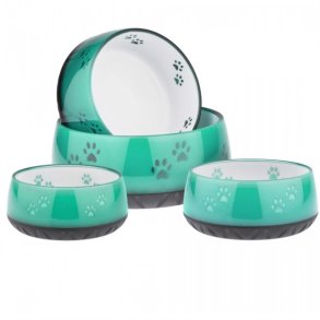 Hundeskl i melamin mint med poter 1,8 L